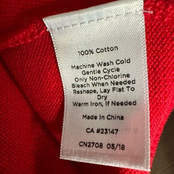 Talbots Red Cotton Cable Knit Sweater Long-Sleeve size Medium - Picture 5 of 5